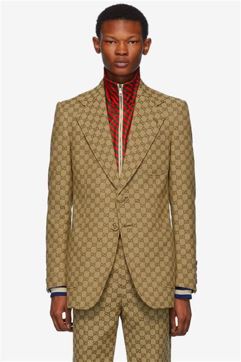 gucci mens suit black and gold|designer Gucci suits for men.